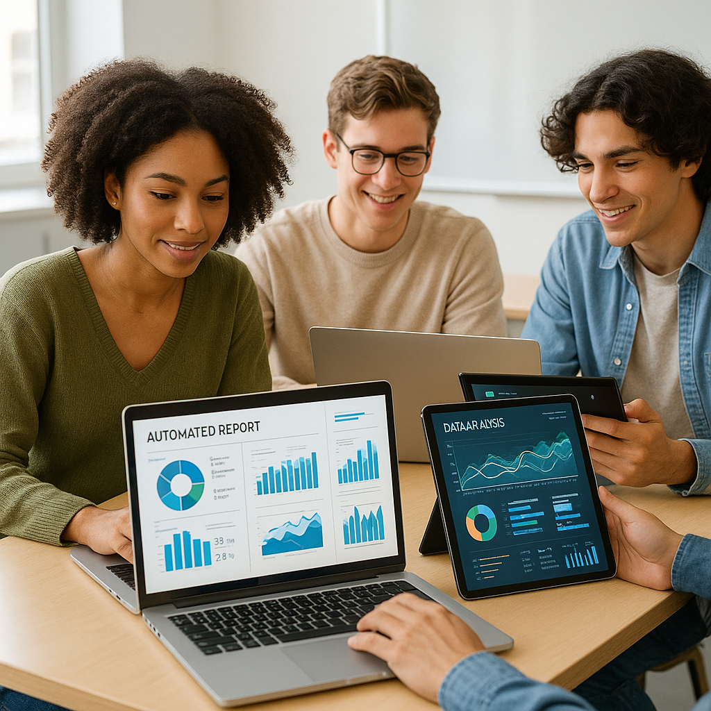 ai6971ff1259eef Bovee Thill Business Communication Blog Photograph of students using AI tools in a classroom to enhance their communication skills